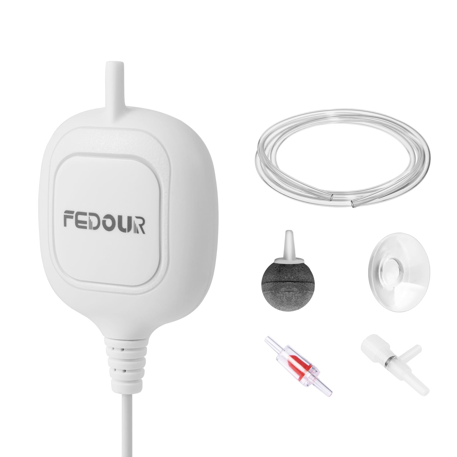 FEDOUR Nano cicha pompka powietrza do akwarium, mini pompka powietrza do akwariów, pompa tlenowa do akwariów do 80 l Betta, akwarium nano