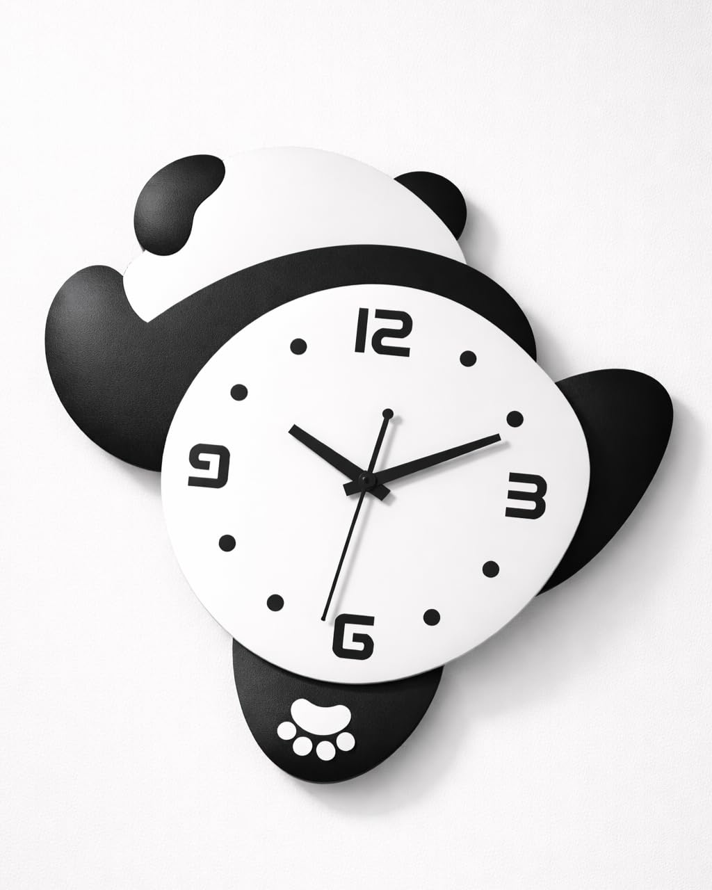 Cute Panda Wall Clock, Black & White Animal Shape Designer Clock for Kids Room, Nursery & Home Decor | Modern Decorative Wall Clock-image-40