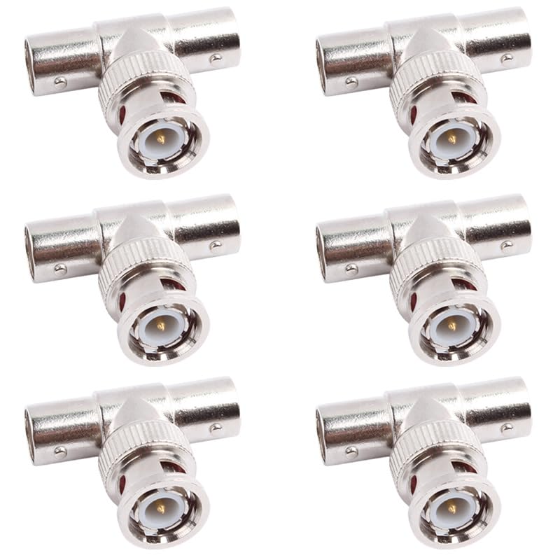 Adaptador divisor BNC macho a doble hembra coaxial, pack 6 miniatura 1