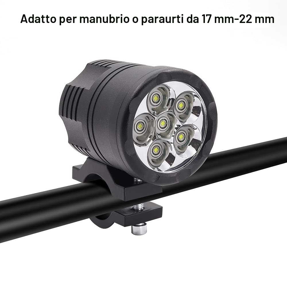 Biqing 2PCS Fari Moto Supplementari,6 LEDs Faretti LED Moto Luci Anteriori Faro Luci Supplementari Lavorare Lucis Spot Faretto per 12-24V Veicolo Motos Bici Auto Barca