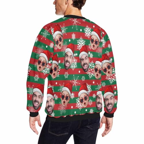 M YESCUSTOM Custom Sweatshirt for Men Personalized Face Ugly Christmas Funny Pullover Shirt Tops Casual Crewneck Sweatshirts2