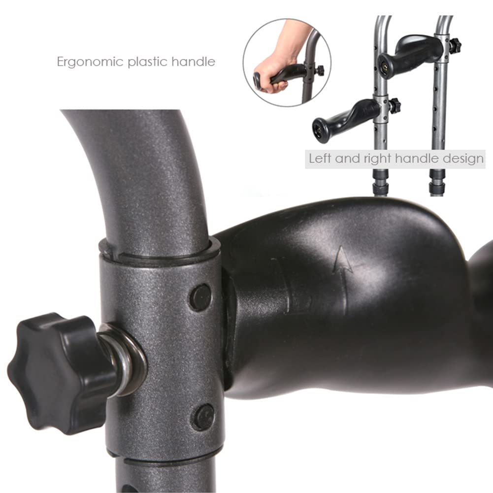 Laska Składana, Laski Z Regulowanym Wysunięciem Dla Dorosłych, Mężczyzn I Kobiet, Ergonomiczne Kule Pod Pachami Z Regulacją Wysokości, Czarna, Obciążenie 120 Kg/264 Funtów, 2 Jednostki (Czarny 108)