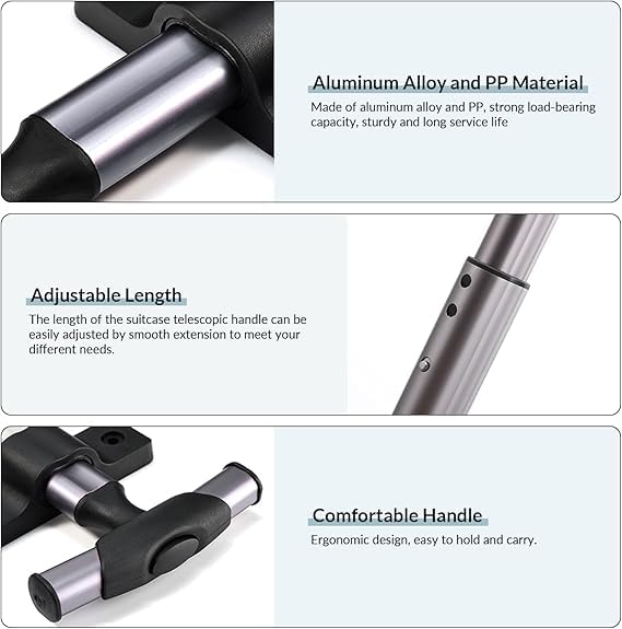 Suitcase Telescopic Handle,Travel Accessories Spare Parts Aluminum Alloy,Cosmetic Case Drag Rod Replacement,Luggage Handle Suitcase Pull Drag Rod for Schoolbag3