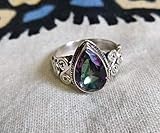 Mystic Topaz Ring, 925 Sterling Silver Ring, Colorful Rainbow Gemstone, Fire Topaz, Gift For Her...