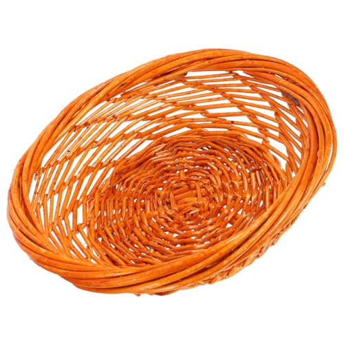 Cabilock Woven Basket for Organizing Sundries Holder Rustic Decorative Storage Basket for Kitchen Dining Table Countertop Thick Rim Design