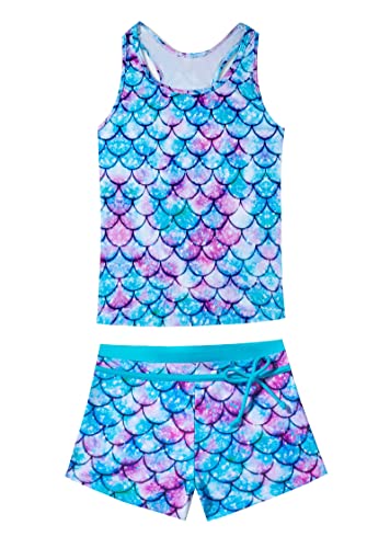 Image of Little Girls' Summer Swimwear Two Piece Boyshort Tankini Kids Swimsuit