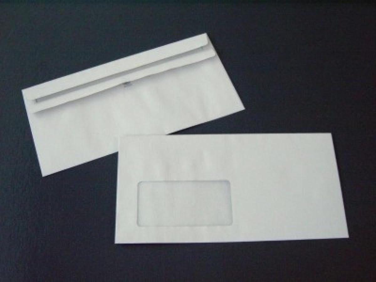 Briefumschläge DINlang 75g/qm selbstklebend Pergamin-Fenster VE=1000 Stück grau