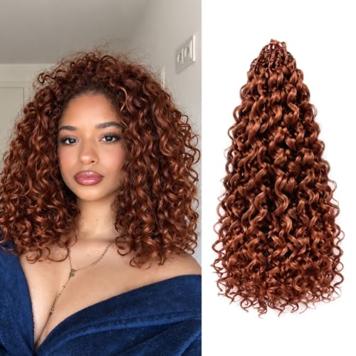 XSASLYET Pre Looped GoGo Curl Crochet Hair for Women 14" 8Packs Ginger