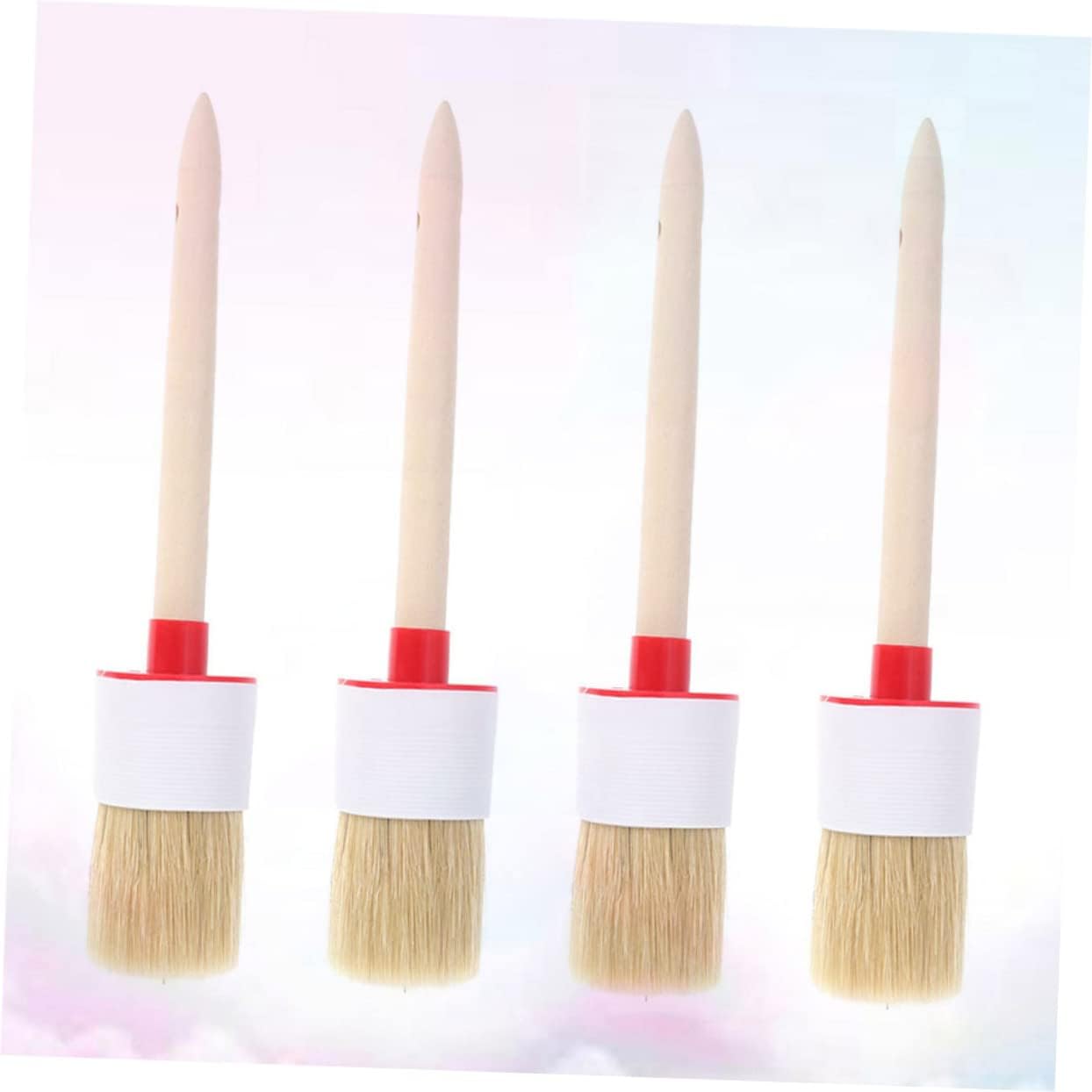BESPORTBLE 8pcs Round Bristle Brush Wooden Handle for BBQ Oil Painting Projects Versatile Brushes for Ergonomic Design for Comfort and Control
