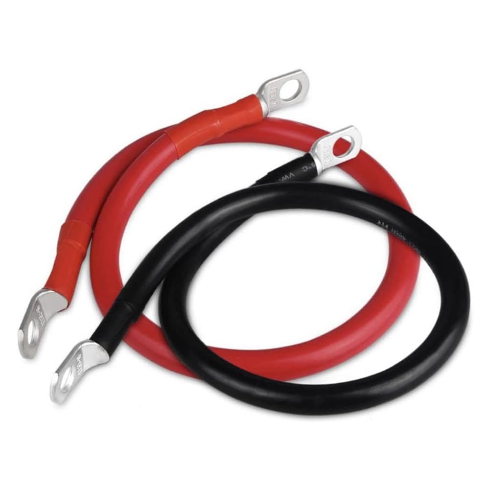 Littimoon Battery Cable 6AWG 20 Inch Set with 3/8" Lug Terminal Battery Power Inverter Cables