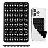 Silicone Suction Cup Phone Case-Reusable Strong Adhesive Pads for Phones, Home, Kitchen, Bath Use, Multi-Purpose Stickers(Black)