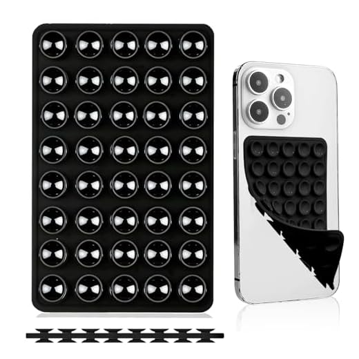 Silicone Suction Cup Phone Case-Reusable Strong Adhesive Pads for Phones, Home, Kitchen, Bath Use, Multi-Purpose Stickers(Black)