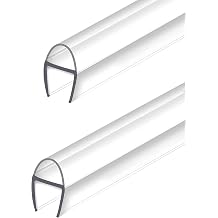 2 Pack U-Type Frameless Shower Door Seal, 78" x 3/8" Shower Door Side Seal Strip Bottom Seal Door Sweep for 3/8" Thick Glass Waterproof and Super Clear-Stop Shower Leaks Seal Strips
