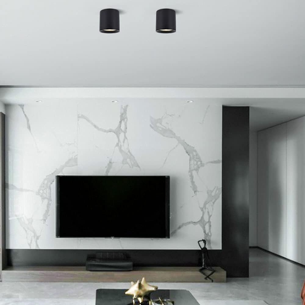 Ceiling Spot Light Fixture LED Surface Mount Spotlight Accent Lamp, Aluminum Housing Ceiling Lights Cylinder Ceiling Spotlights for Living Room Hallway Kitchen Dining Room