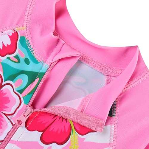 Image of HUAANIUE Toddler Girl Swimsuit Long Sleeve UPF50+ Sun Protection