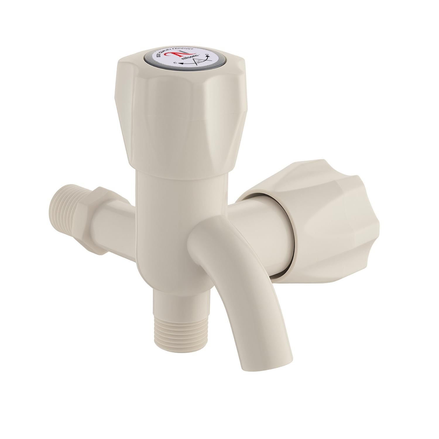 PVC 2-Way Bib Cock Tap for Garden, Washing Machine & Wash Basin | Wall Mounted Dual Outlet Plastic Water Tap | Leak-Proof & Rust-Free | Ivory White-image-24