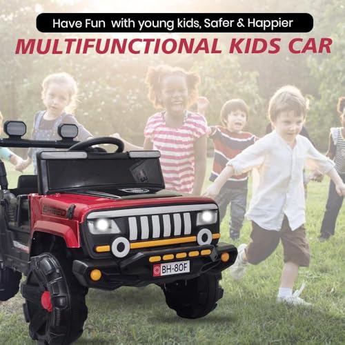 Image of SHAKYA WORLD Battery-Operated Rechargeable Ride-on Car for Kids with Remote Control, 1 to 4 Years, Red