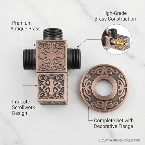 Image of Backline Brass Angle Valve For Bathroom | 100% Brass Body Heavy-Duty, Leakproof | Angle Stop Cocke with Wall Flange | Single Way Cock Ideal for Bathroom, Toilet & Kitchen Use (Bronze Color)