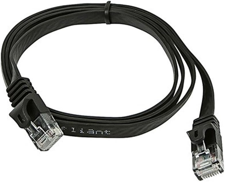 Monoprice Cat5e Ethernet Patch Cable - 3 Feet - Black | Network Internet Cord - RJ45, Flat,Stranded, 350Mhz, UTP, Pure Bare Copper Wire, 30AWG