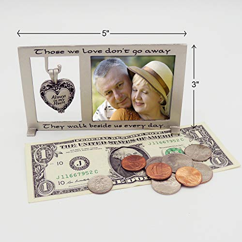 Abbey & CA Gift Bilderrahmen mit Phiole für Asche oder als Andenken, Beerdigung oder Beileidsgeschenk für den Verlust eines geliebten Menschen, für 6,3 x 5,7 cm große Fotos