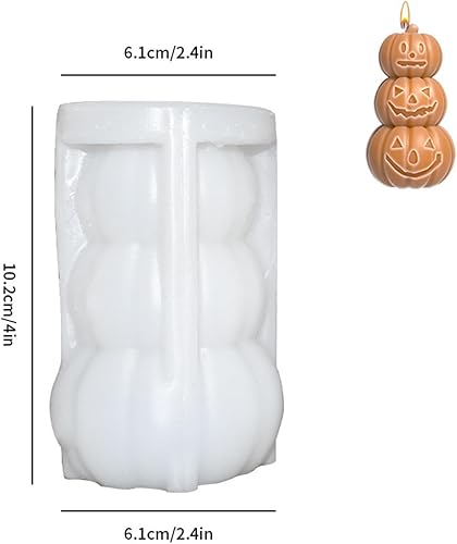 Miniatura 4 de Moldes de vela de calabaza 3D, molde de resina de calabaza de Halloween, molde de silicona de calabaza de Halloween para resina epoxi, jabón hecho a