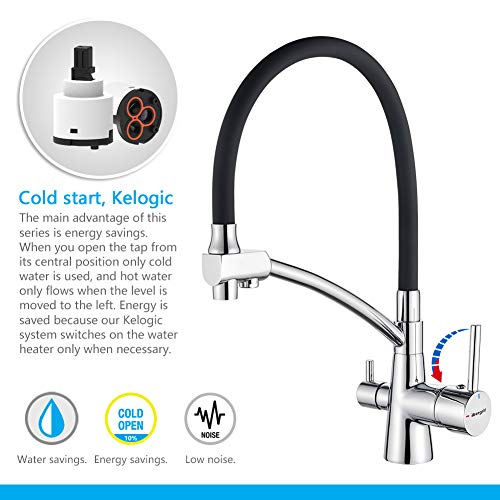 Ibergrif-Griferia-para-Fregadero-de-Cocina-Osmosis-con-Cano-Flexible-y-Doble-Mango-Pulverizador-3-en-1-para-Purificador-de-Filtro-de-Aguay-Fregadero-de-Grifo-Cromo