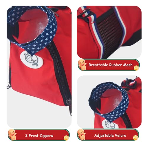 Image of Cinf Cat Nail Clipping Cleaning Grooming Restraint Bag (Free Muzzle) No Scratching Biting for Bathing Nail Trimming Injecting Examining((Red USA Flag,M)