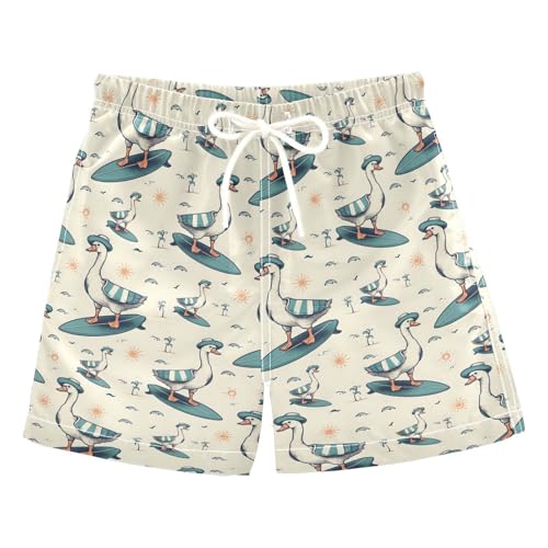 ALAZA Funny Goose Duck Sun Boys' Swim Trunks Beach Shorts Quick Dry Swimsuit 10-12 Years Multicoloured