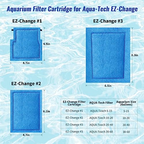 Image of 8 Pack Aquarium Filter Cartridge for Marineland Rite-Size B, Fish Tank Filters for Aqua-Tech EZ-Change #2, 10-20 Power Filter and for Marineland Penguin PRO Power Filters 100 /125 /175