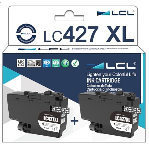 Cartouche Noir Compatible Brother LC427XL X2 - Marque Qualitoner - Neuf Sous Blister