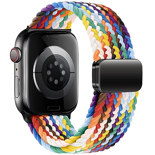 Image of Qimela Sport Loop Compatible with Apple Watch Band 38mm 40mm 41mm 42mm 44mm 45mm 46mm 49mm for Women Men,Magnetic Strap Stretchy Braided Wristband for iWatch Series 11 10 9 8 7 6 5 4 SE Ultra 3 2 1
