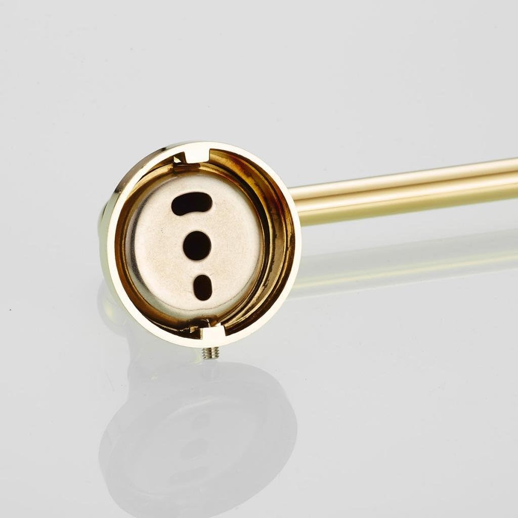 Luxury Golden Brass Wall Mounted Towel Ring for que Bathroom and Kitchen Decor, Space-Saving and Rust-Proof Design, Complete with Mounting Accessorie - Golden, 1 Line