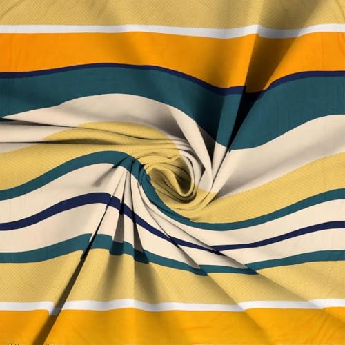 Image of la' Amour Pure Cotton All Round Elastic Fitted Bedsheets with 1 Pillow Cover | Single Mattress Bed Breathable| Longlasting | Supersoft Size - 36 x 72 + 6 inches (Big Leaf, Color -Green Yellow)