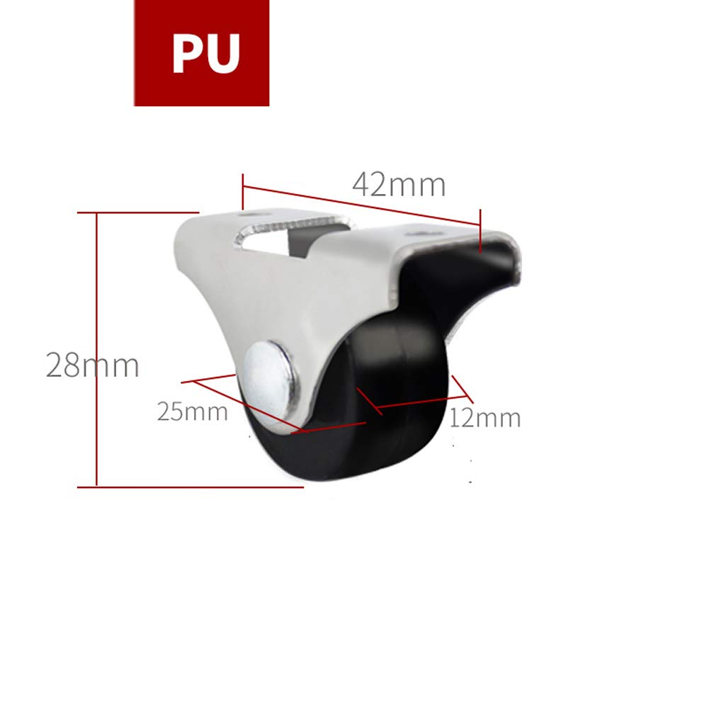 Kołka wyciągane Kołka ciężkie, Zestaw 4 mini kółek PU z płytą stałą, wielokolorowe, 1 cal(Black)