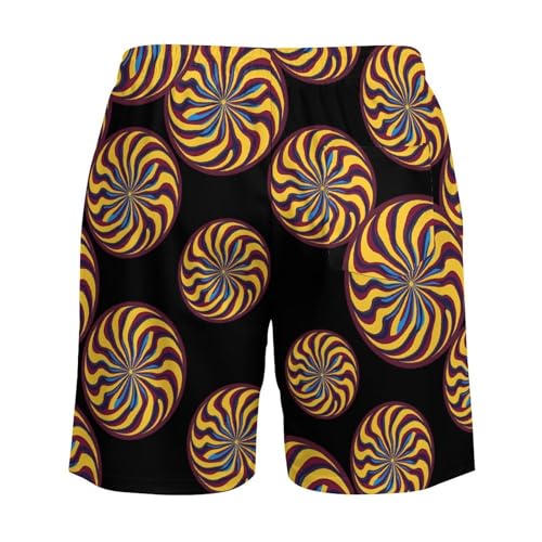 Colorful Spiral Pattern Beach Shorts for Men Swim Trunks Quick Dry Swim Shorts with Compression Liner Pocket4