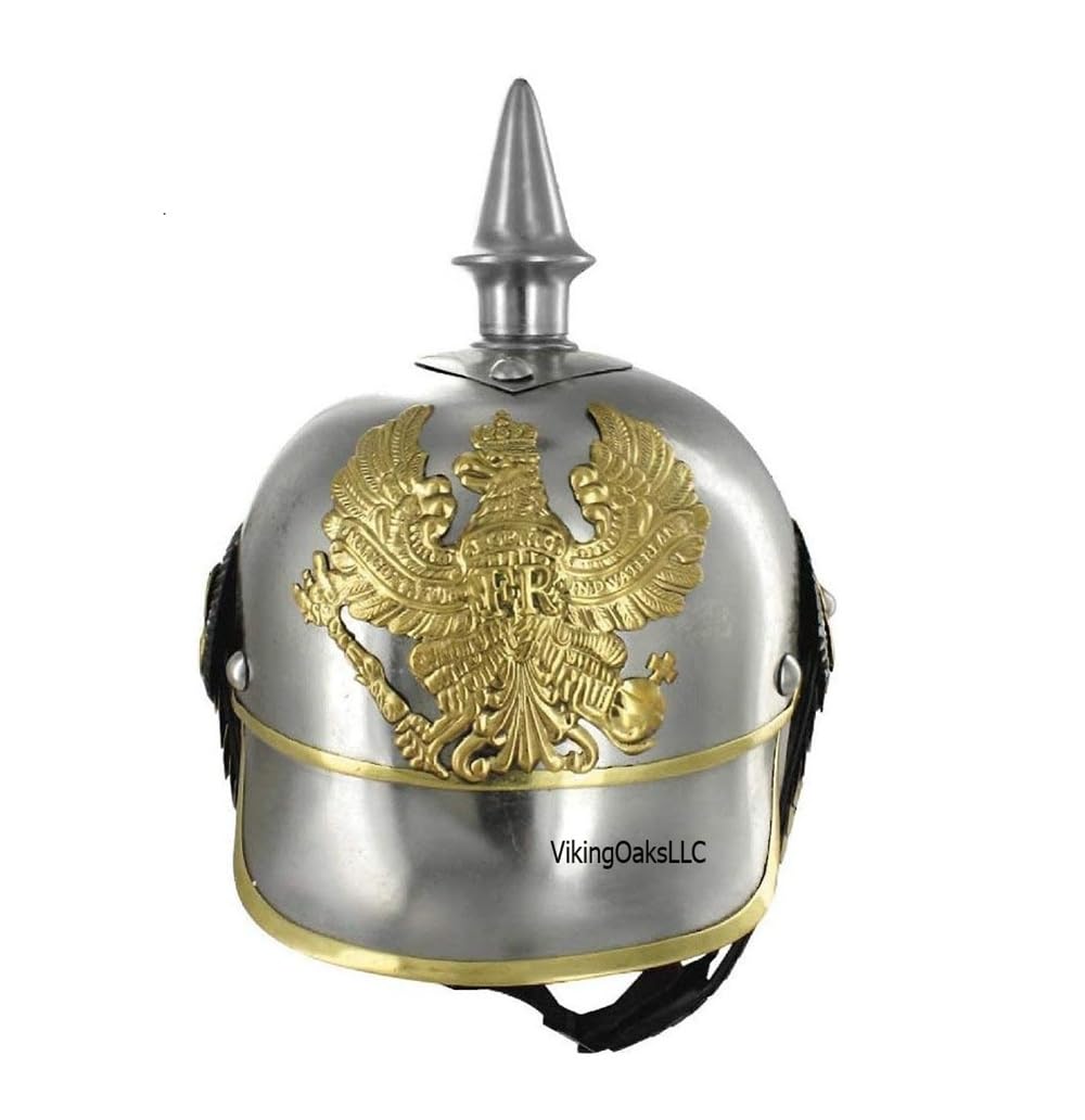 German Pickelhaube Military Helmet |Steel Imperial Prussian Officer Spiked | WWI & WWII Helmets Replica
