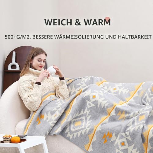 ACUSHLA Merino-Wolldecke: Groß, Warm & Waschbar - Outdoor-Camping für Alle Jahreszeiten, 200x160cm, 1,7kg, Marokko Weiß – Bild 3