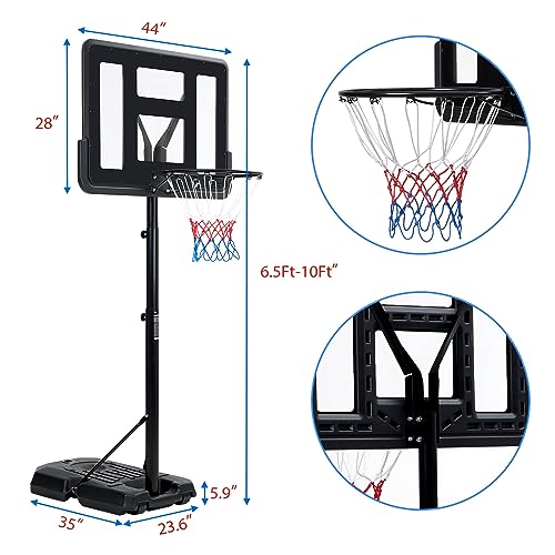 image for GarveeLife Basketball Hoop Outdoor,6.6-10ft Height Adjustable Outdoor 