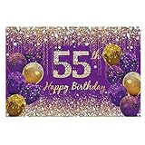 Tecreo 55. Geburtstag Deko Frauen, Lila Stoffschild Poster, 