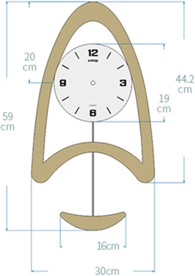 Wall Clock Brown Clock Mute Creative Wall Clock Modern Minimalist Atmosphere Living Room Creative Clock Quartz European Clock 30 * 59 (cm)