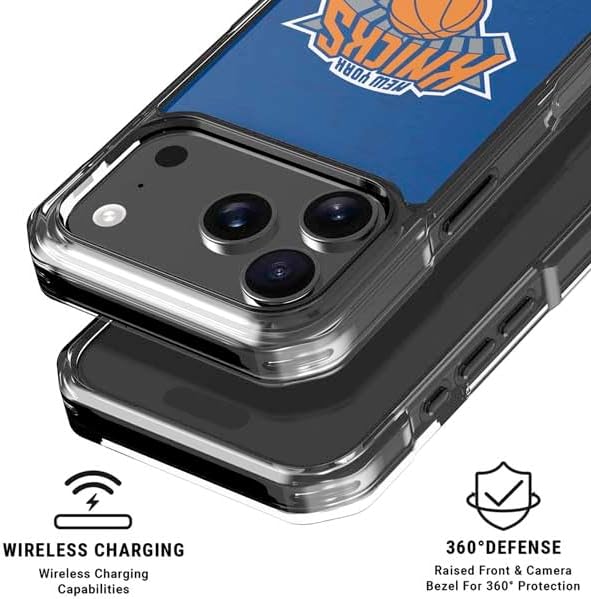 Skinit Clear Phone Case Compatible with iPhone 17 Pro - Officially Licensed NBA New York Knicks Distressed Design