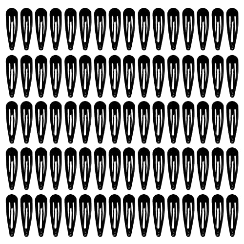 80Pcs Hair Barrettes For Women, Non-Slip Metal Hair Clip Barrettes, Baking Paint Protection Snap Hair Clips For Kids, Teens, Girls(Black) #TOP4