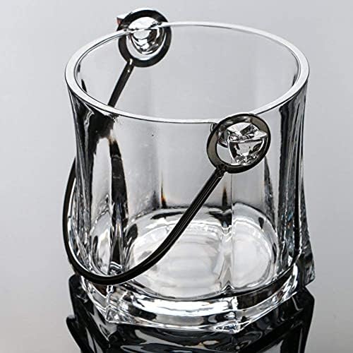 Crystal-Clear Ice Bucket Crystal-Clear Transparent Ice Bucket with and Tongs Portable Champagne Bucket for bar Party