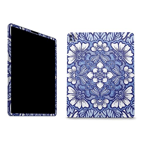 Image of MightySkins Carbon Fiber Skin Compatible with Apple iPad Pro 12.9 inch M2 6th Gen (2022) Full Wrap Kit - Flower Mandala | Protective Durable Textured Carbon Fiber Finish | Easy to Apply | Made in The USA