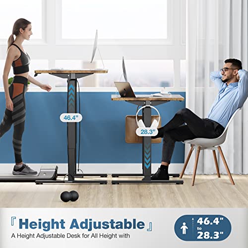 Electric Standing Desk - Height Adjustable Desk, 40 X 24 Inches Ergonomic Stand Up Desk With Memory Preset, Sit Stand Computer Home Office Desk Standing Table With T-Shaped Metal Bracket, Rustic Brown #TOP1