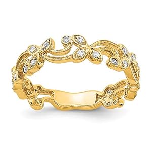 14k Yellow Gold Diamond Ring, Size 54