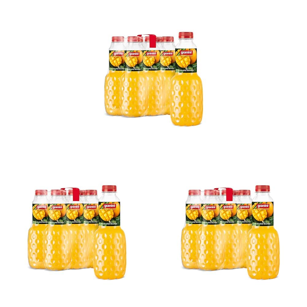 granini Trinkgenuss Orange-Mango (6 x 1l), 40% Frucht, Orange-Mango Fruchtsaftgetränk, vegan, natürlich, mit Pfand (Packung mit 3)