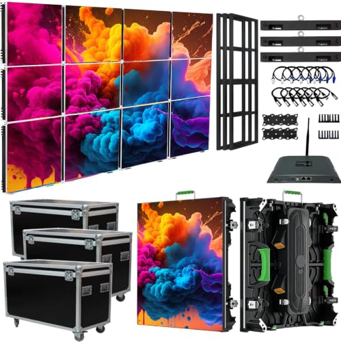 Image of LED Video Wall Panel P1.8 P2.9 P3.91 P4.81 P6, HD Rental LED Display Screen for Church, Stage Events, Advertising Billboard, Commercial Digital Signage (16, P6, 50 * 50cm(1.64ft*1.64ft))