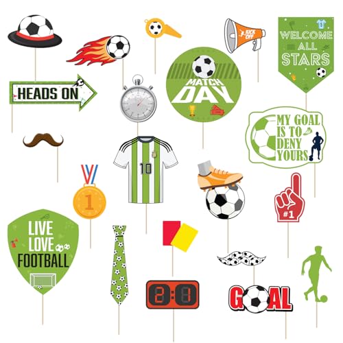Image of Party Propz Football Theme Photo Booth Props - 21 Pcs, Football Theme Cutouts with Sticks, Birthday Props, Baby Photoshoot Props| Perfect for Sporty Events, Photo Fun Setup(Cardstock)