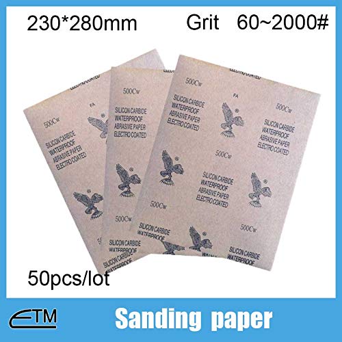 Buy 50pcs sandpaper for agate jewelry stone wood metal rust removal